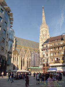 Вена (Vienna), Австрия (Austria). Фото. Stock im Eisen Platz, вид на Собор Святого Стефана (Stephansdom).