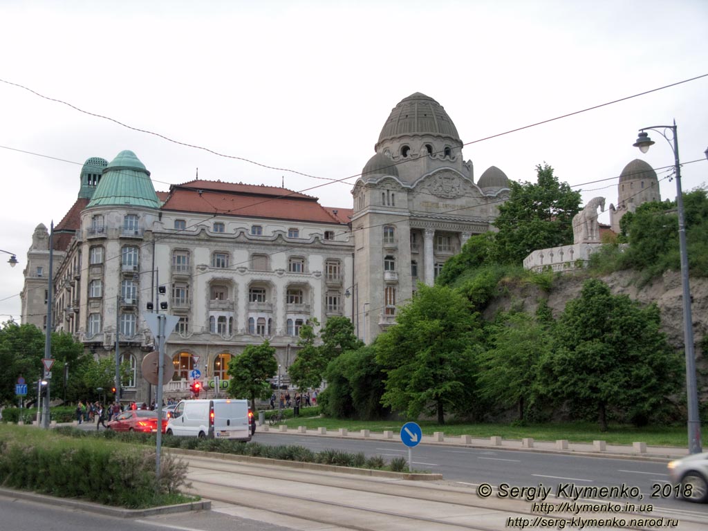 Будапешт (Budapest), Венгрия (Magyarország). Фото. Буда, Kelenhegyi út, Szent Gellért tér. «Hotel Gellért Gyógyfürdő» в стиле модерн со знаменитыми термальными бассейнами.