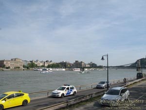 Будапешт (Budapest), Венгрия (Magyarország). Фото. Вид на Пешт (левый берег Дуная) со стороны Буды (Buda).