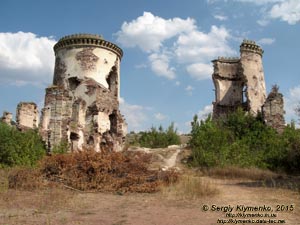 Тернопольская область, возле села Нырков. Фото. Башни Червоногородского замка (48°48'15"N, 25°35'48"E), вид с запада.