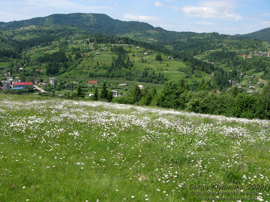 Львовская область. Карпаты близ Славского. Фото. Карпатский пейзаж. Вид с горы в сторону Славского.