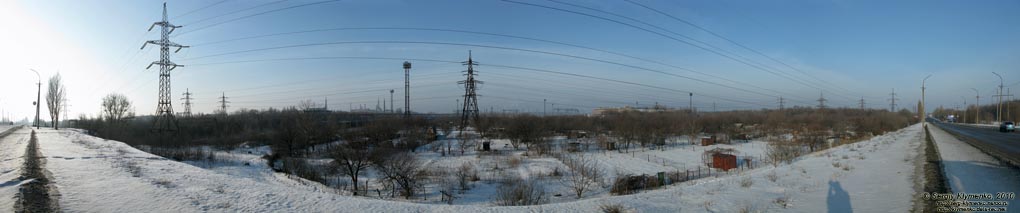 Кривой Рог. Фото. Вид с улицы Объездная в районе Никопольского шоссе (панорама ~180°).